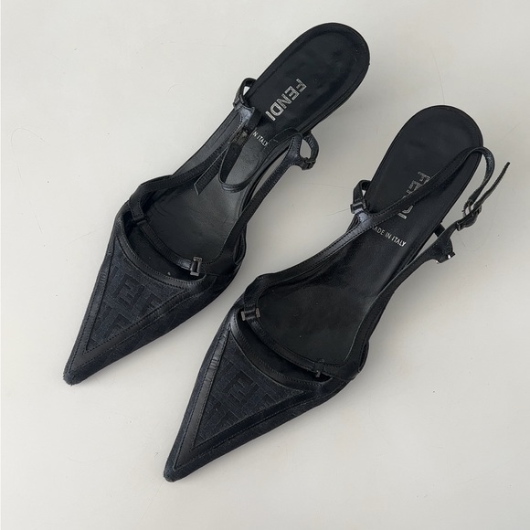 FENDI Monogram Slingback Heels - Picture 3 of 7